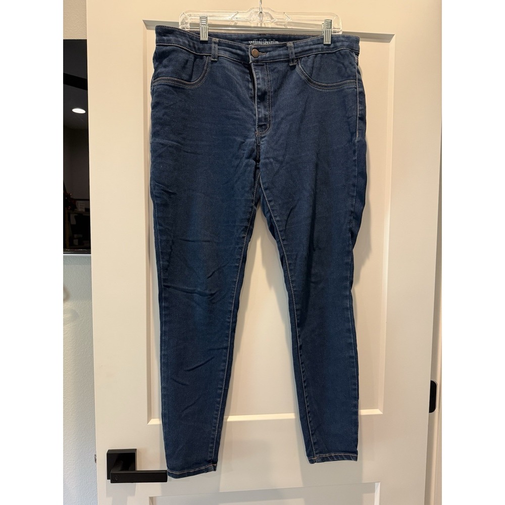 Wild Fable Women's Skinny Blue Denim Stretch Jeans, 5-Pocket, Plus Size 16W - Picture 1 of 4